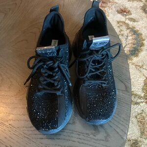 Steve Madden Black Athletic Shoes with Silver Accents